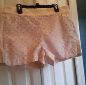 Jcrew light pink/peach eyelet shorts size 8